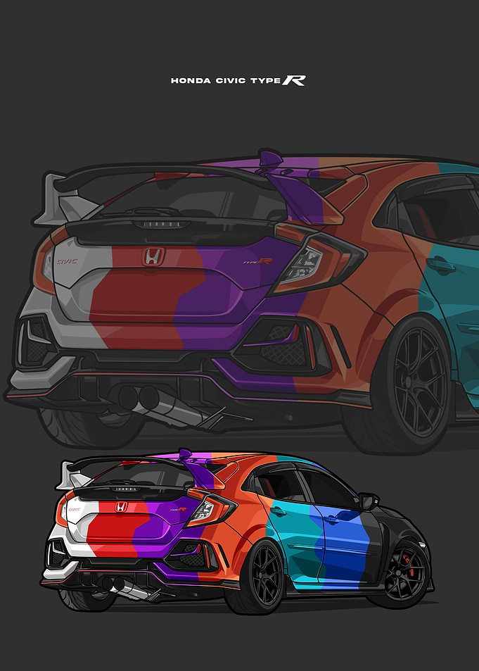 honda civic type r rainbow
