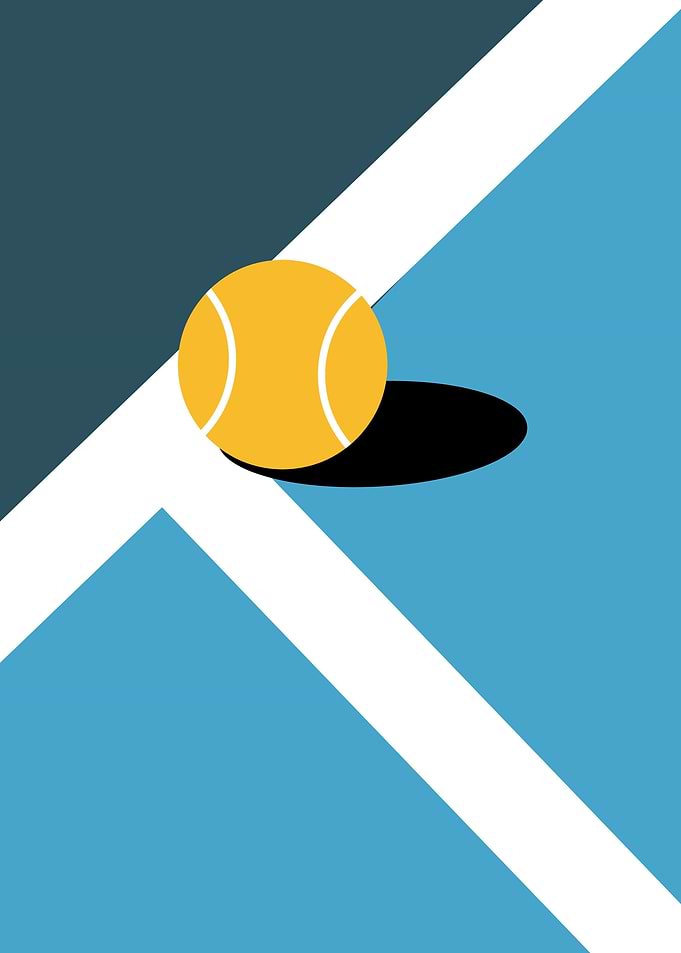tennis ball on the line
