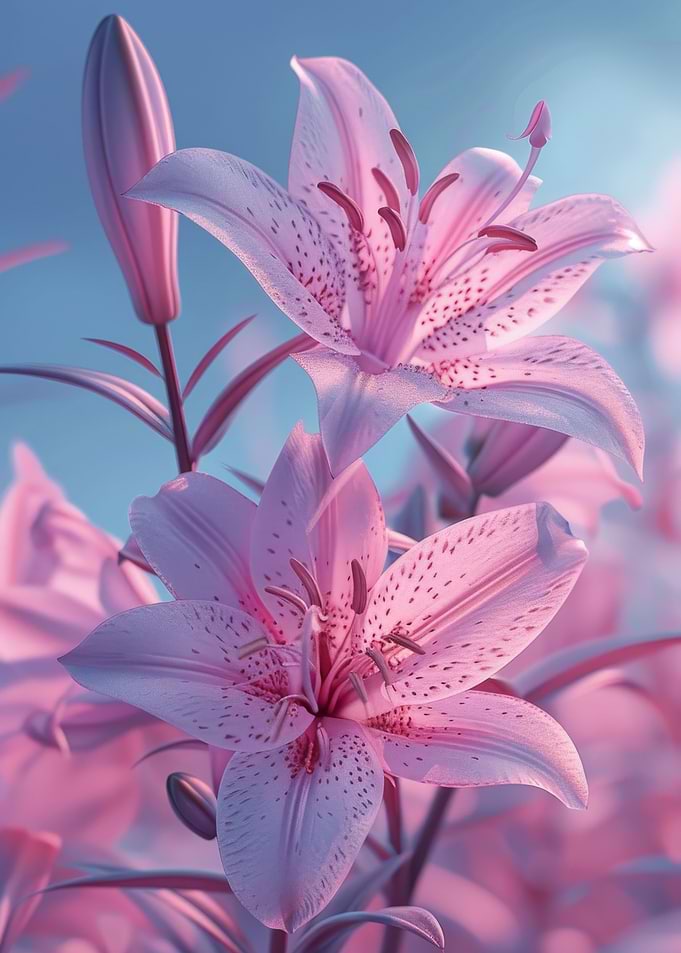 Lily Blooms Vaporwave