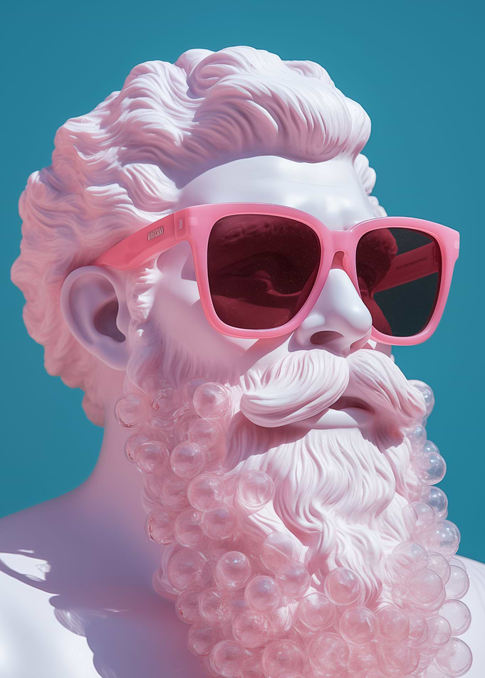 Pink Plato with Sunglasses