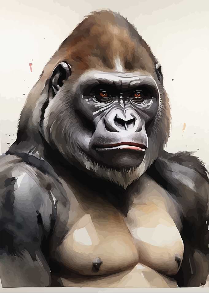 Gorilla Watercolor