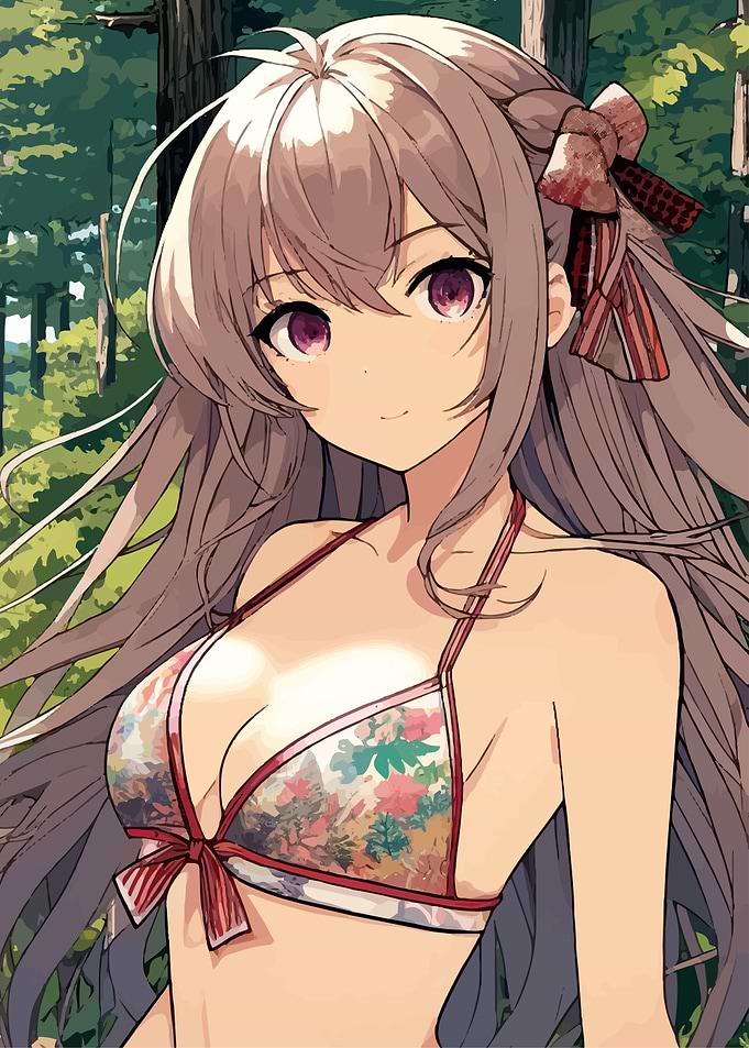 Bikini Anime Girl Hiking