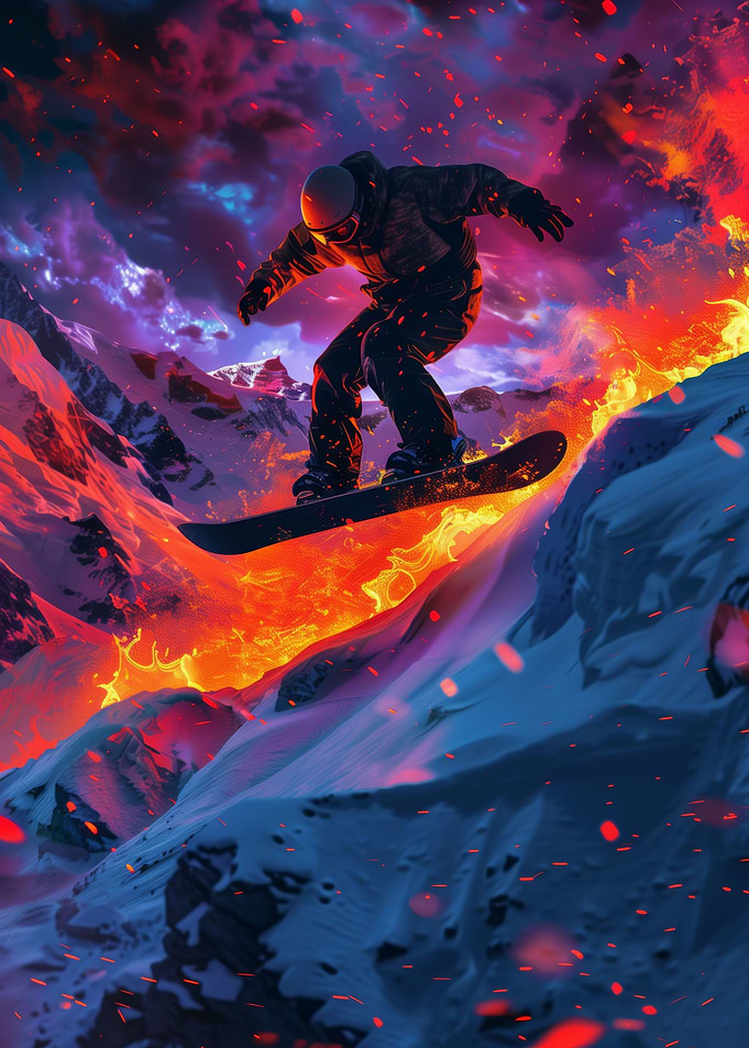 Snowboarder In A Mountain