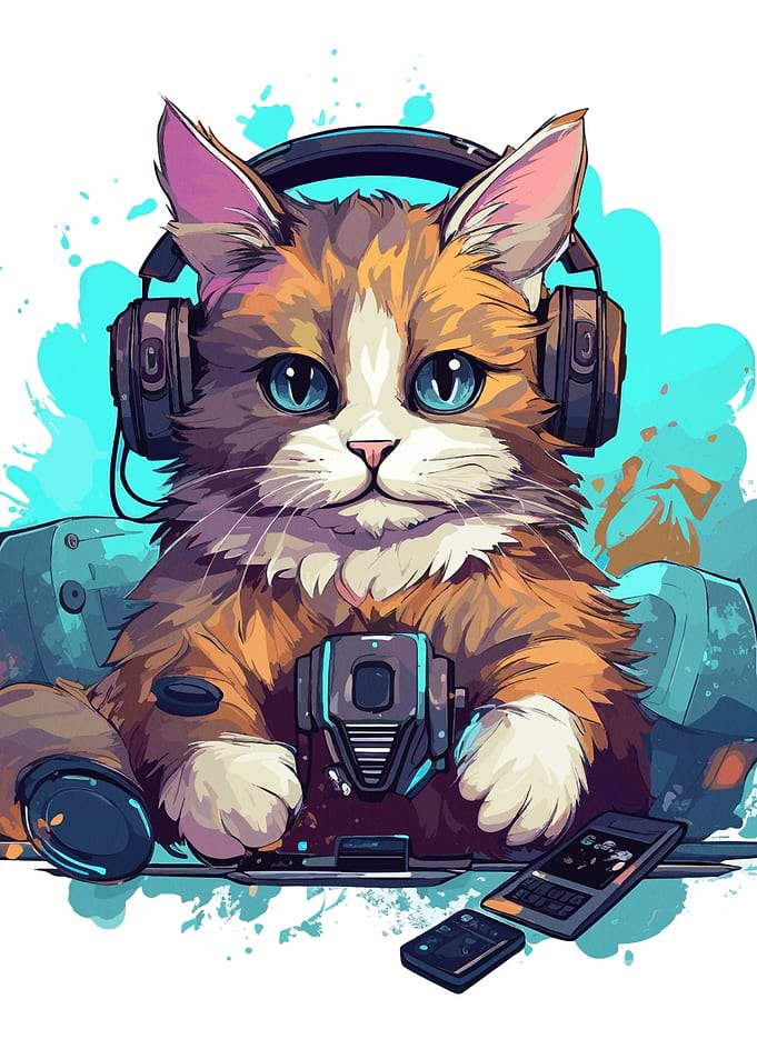 Cat Gamer Gaming