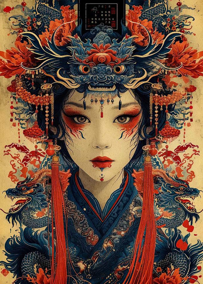 geisha dragon japan
