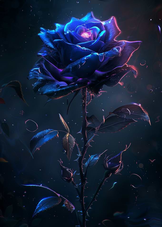 Stary Black Rose Flower