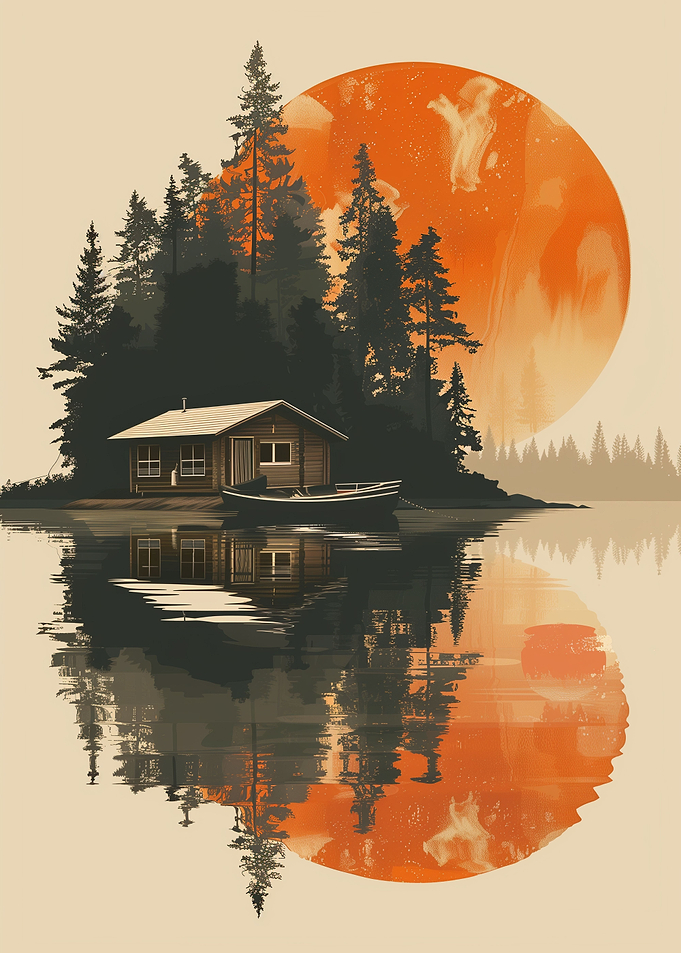 Wooden Cabin on the Lake
