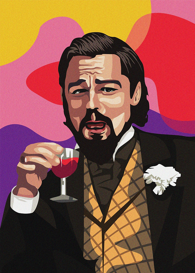 leo dicaprio meme drink