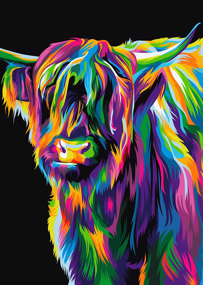 Bison in colorful style