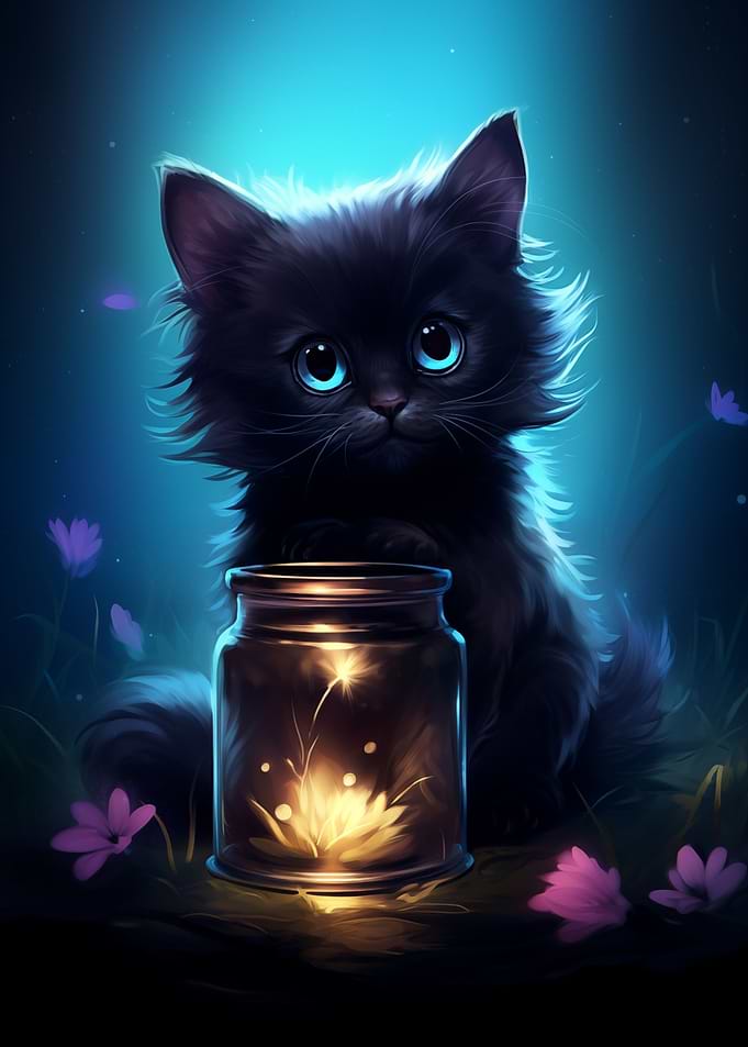 Cat with butterfly