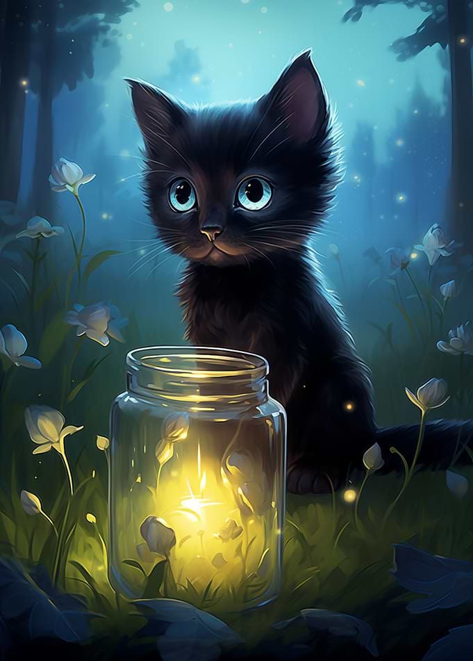 Cat with butterfly