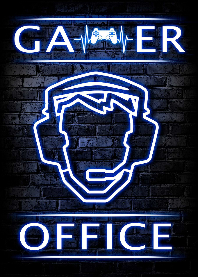 Gamer Office Neon Poster