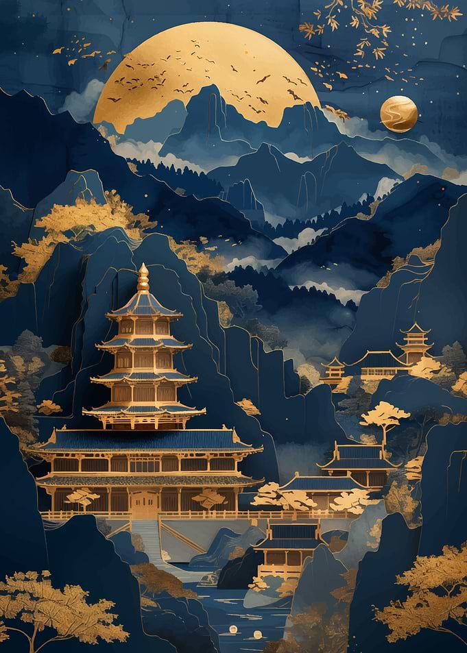 Abstract Bonsai Tree Gold