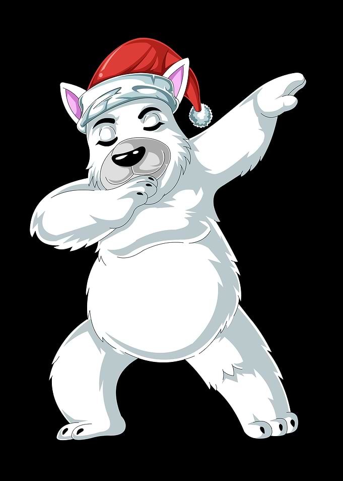 christmas polar bear