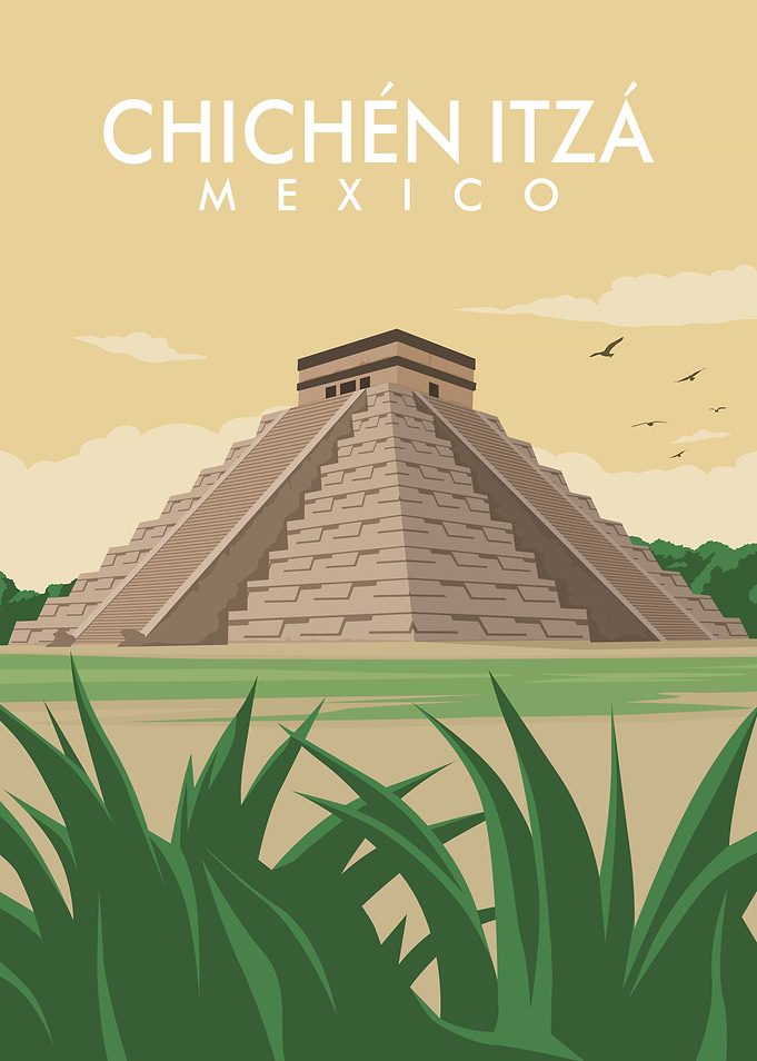 Chichen itza sunset view