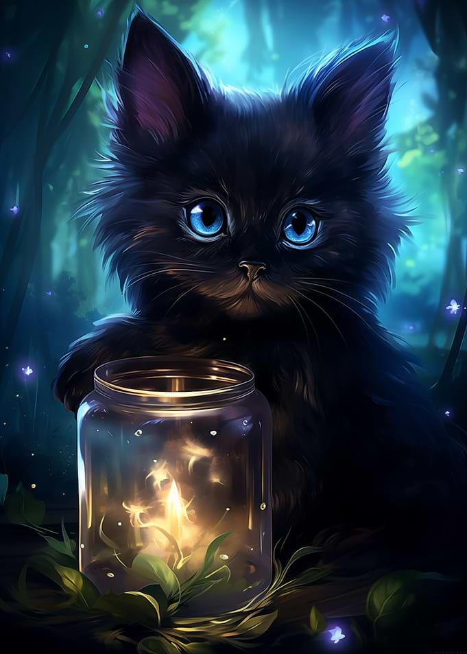 Cat with butterfly