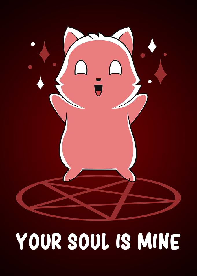 Evil Cat Satanic Pentagram