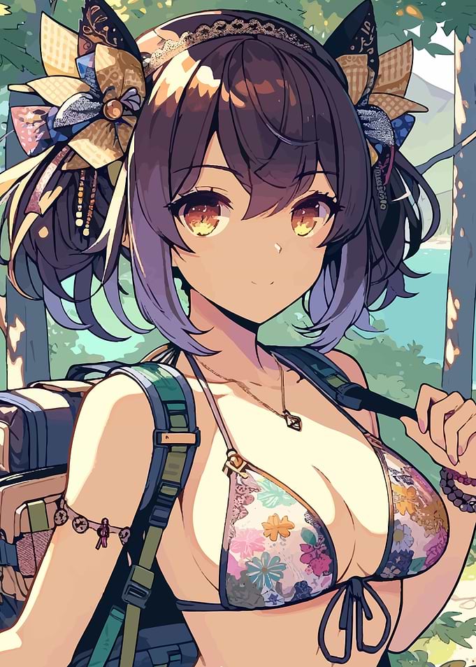 Backpack Anime Girl Hiking