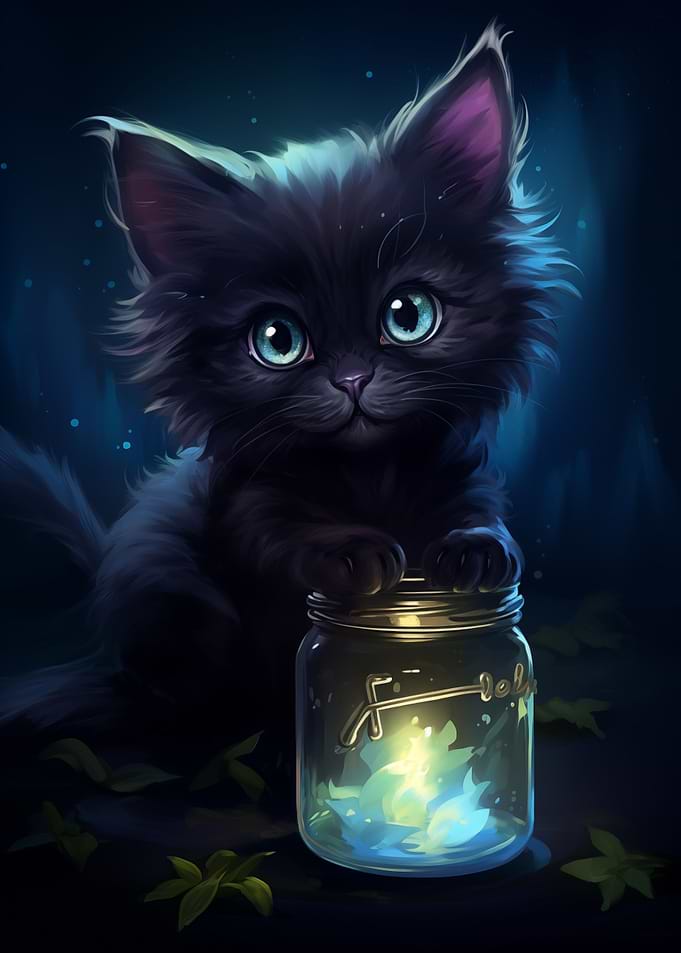 Cat with butterfly