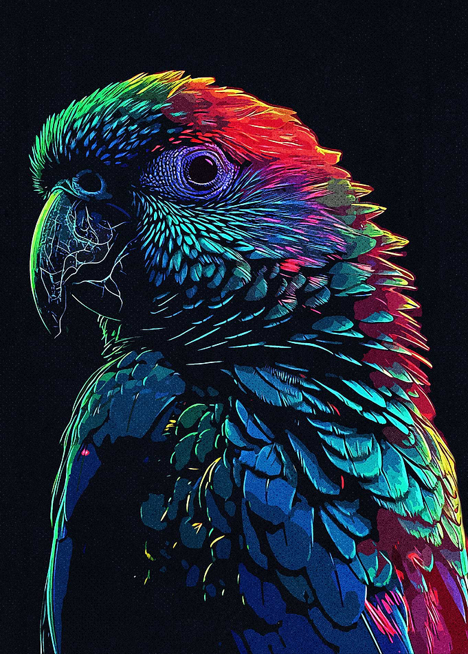 Portrait Vintage Parrot