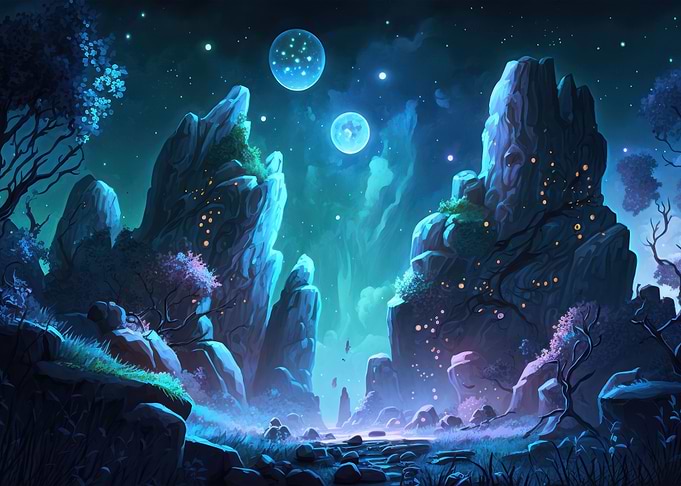 Mountain moon fantasy