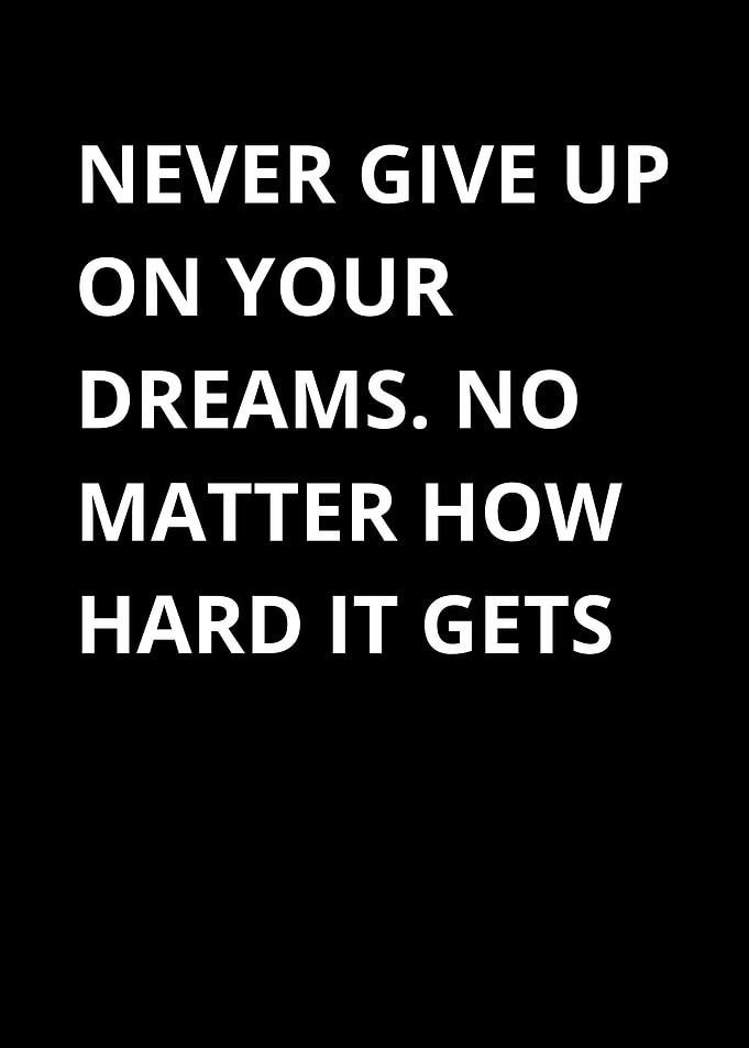 Never give up