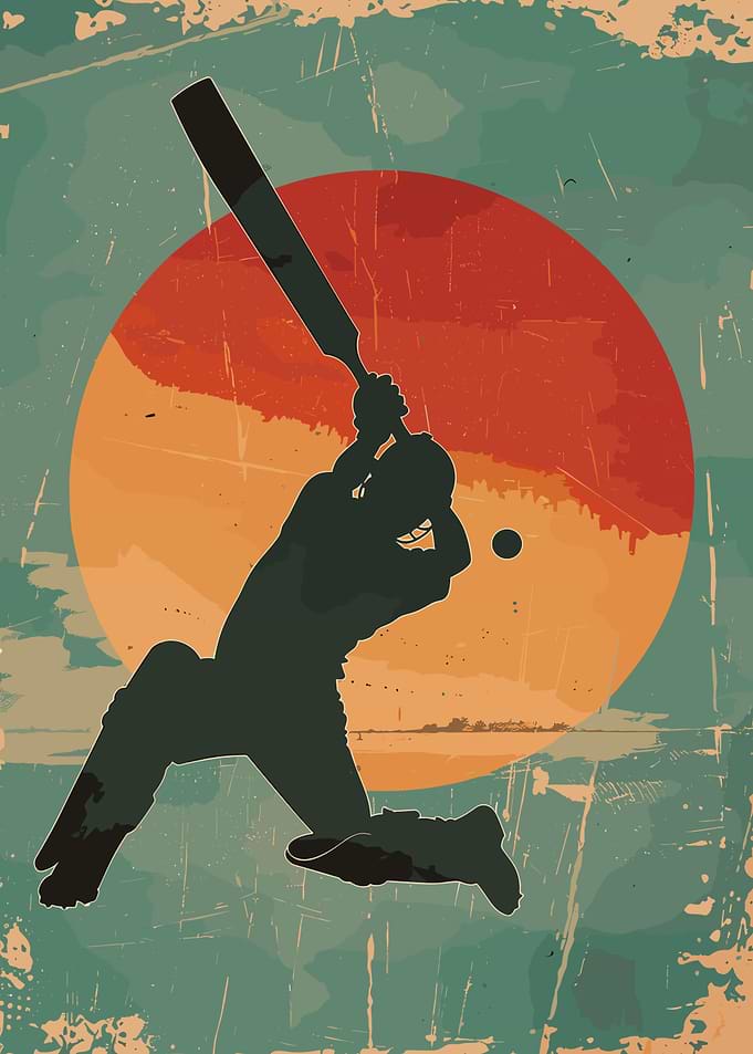 Cricket Vintage Retro Art