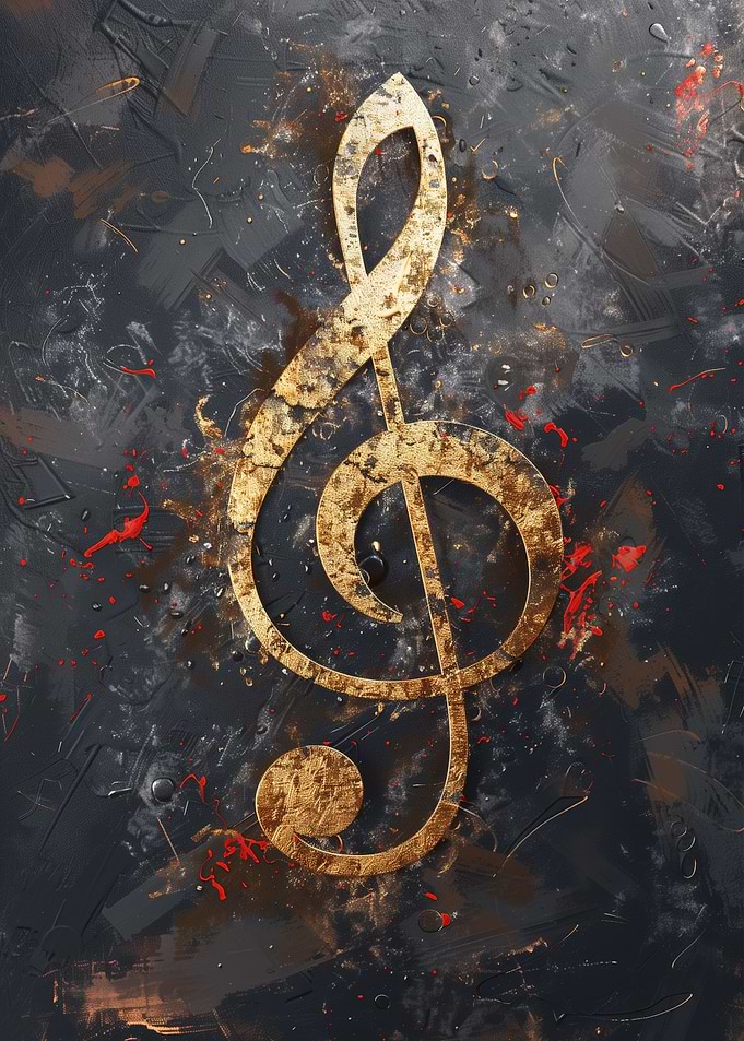 Gold Music Notes