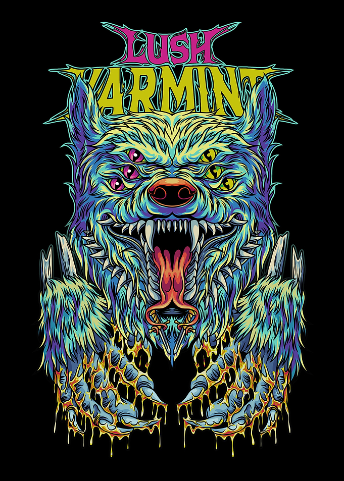 Three Eyed Wolf With Text