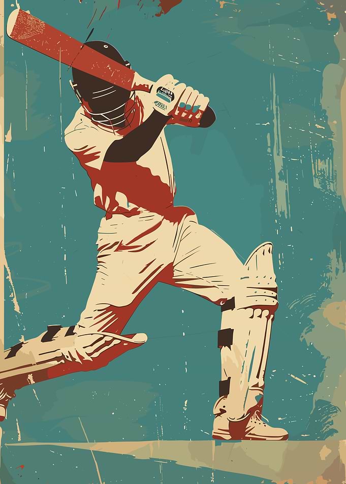 Cricket Sport Retro Style