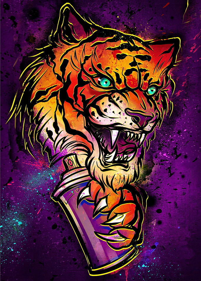 Colorful Tiger Art