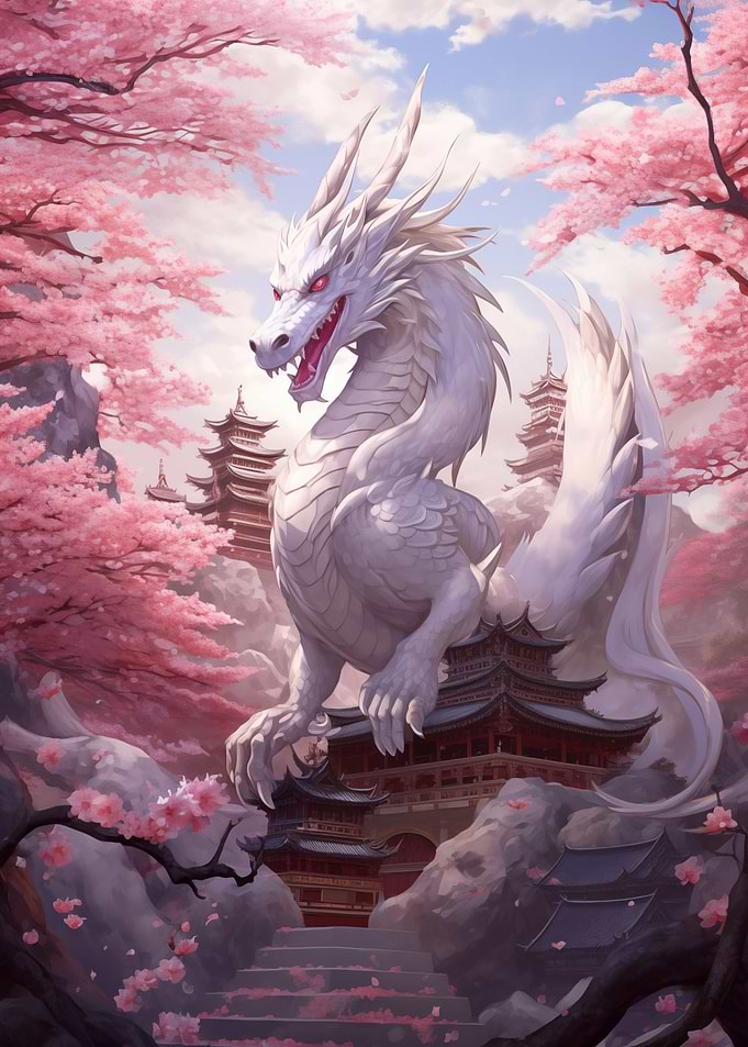 majestic white dragon