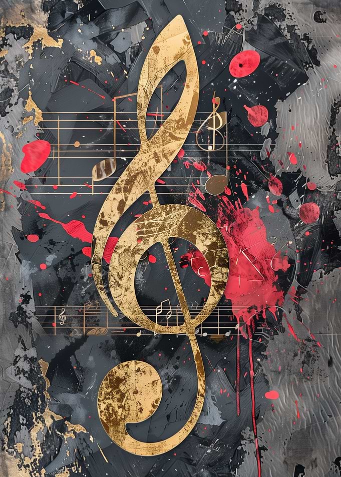 Gold Music Notes