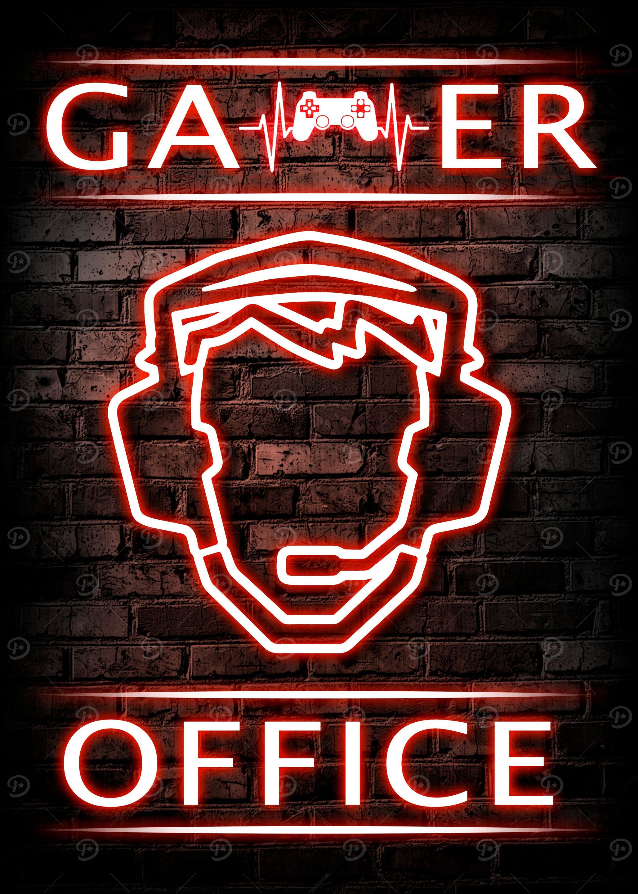 Gamer Office Neon Poster