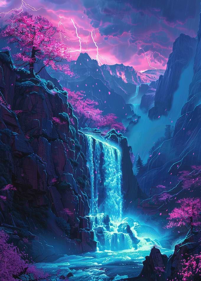 Magical Mountain Waterfall