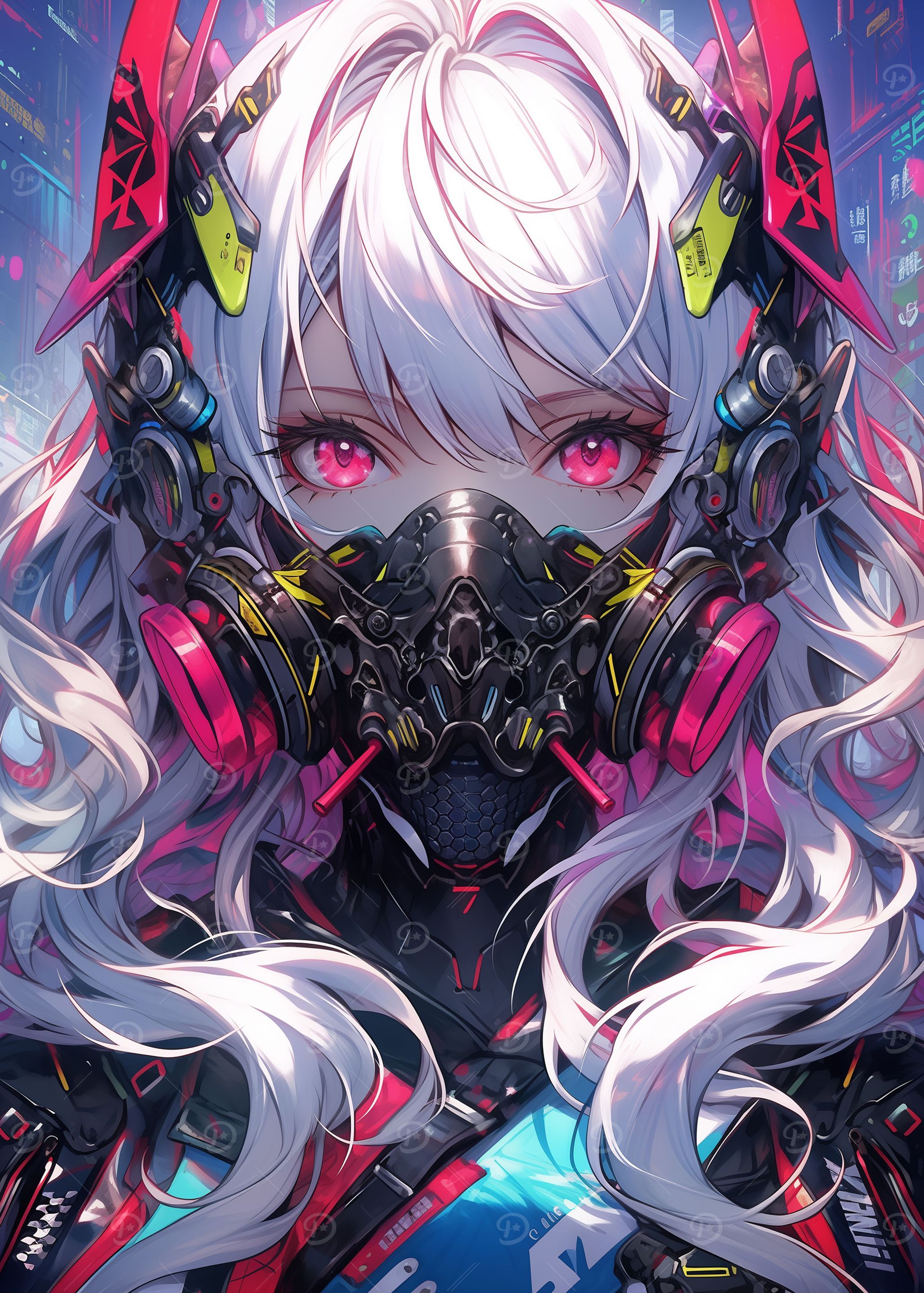 Cyberpunk Anime Girl Mask