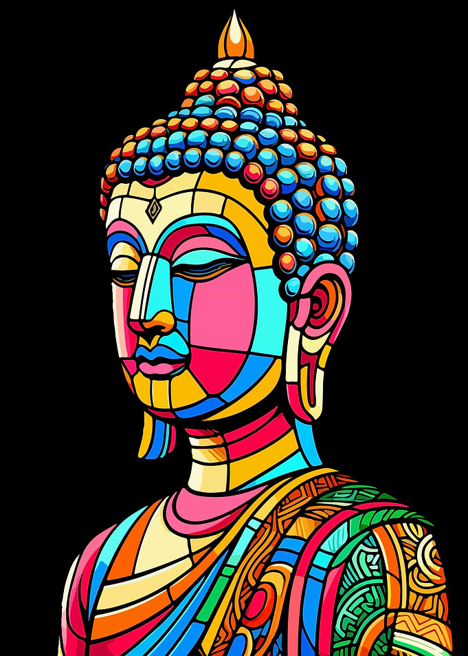 the Buddha wpap pop art