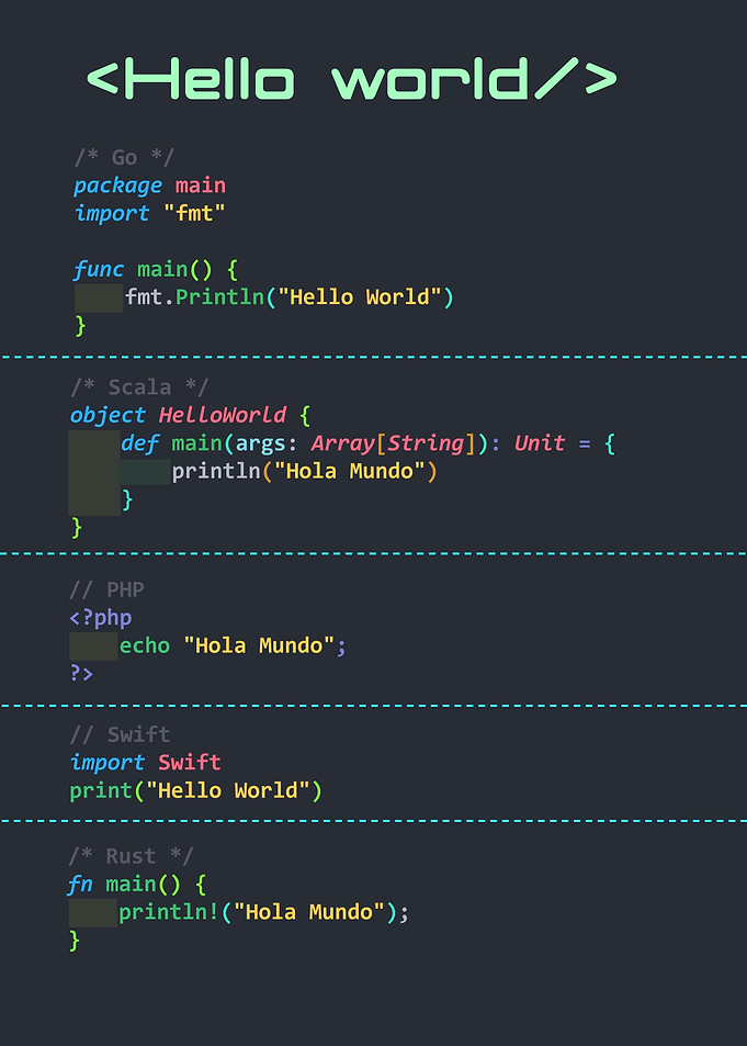 Hello world 3 with rainbow