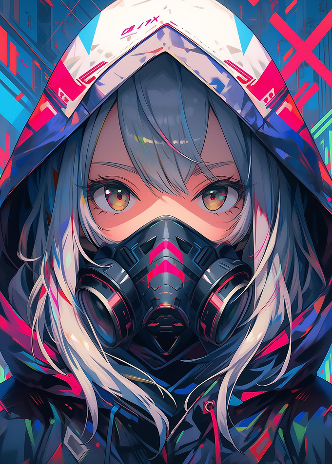 Cyberpunk Anime Girl Mask
