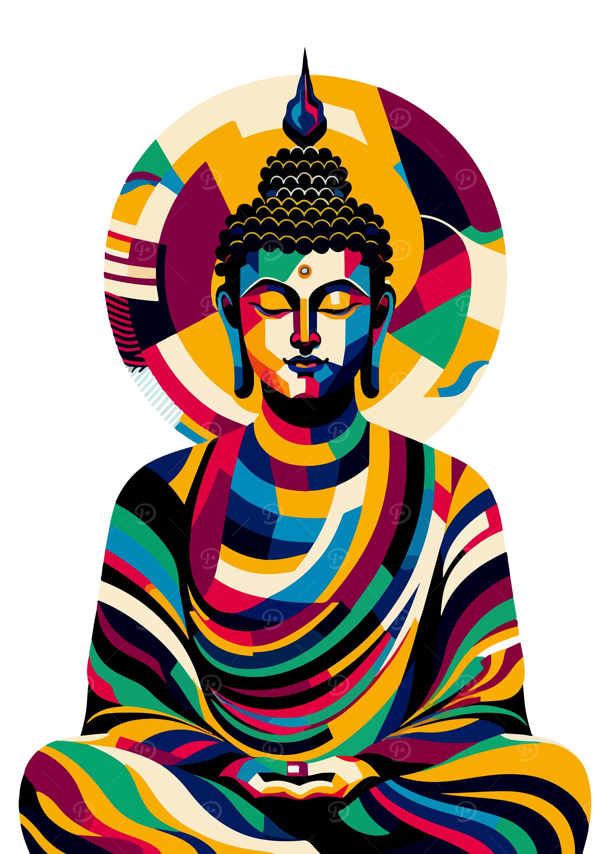 the Buddha wpap pop art