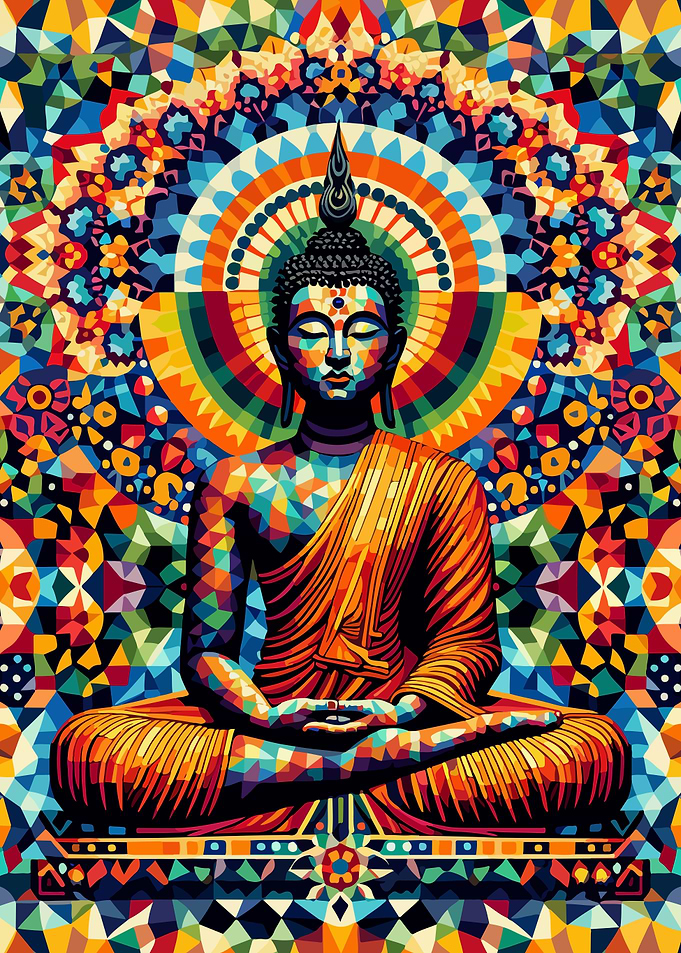 the Buddha wpap pop art