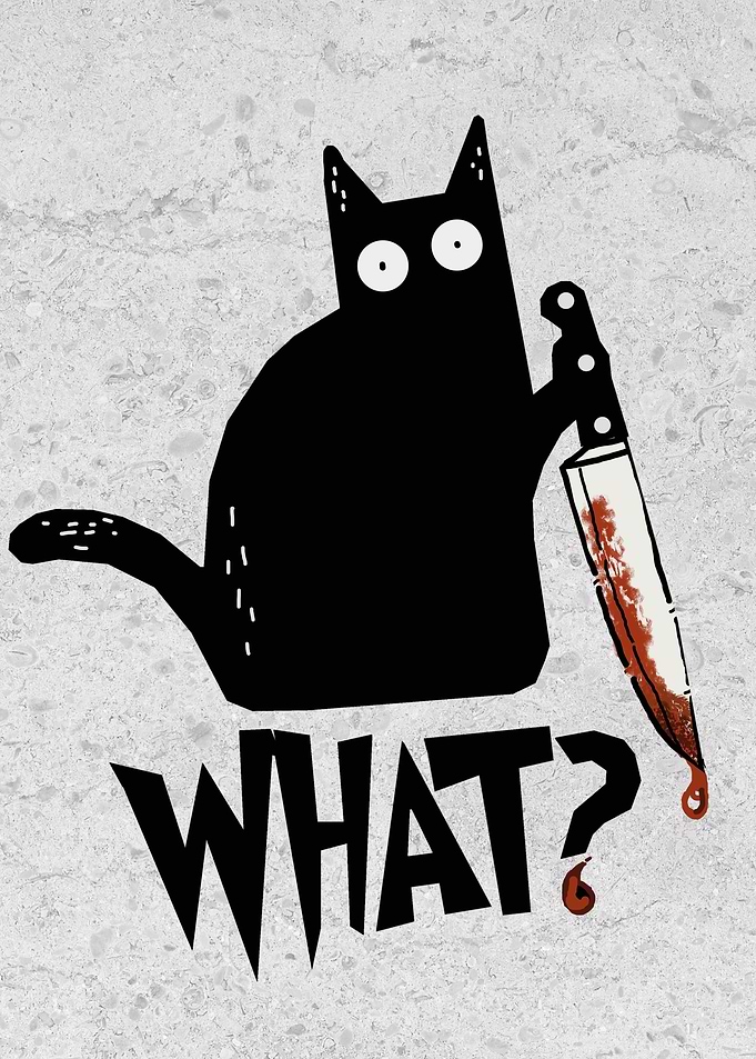 a scary black cat
