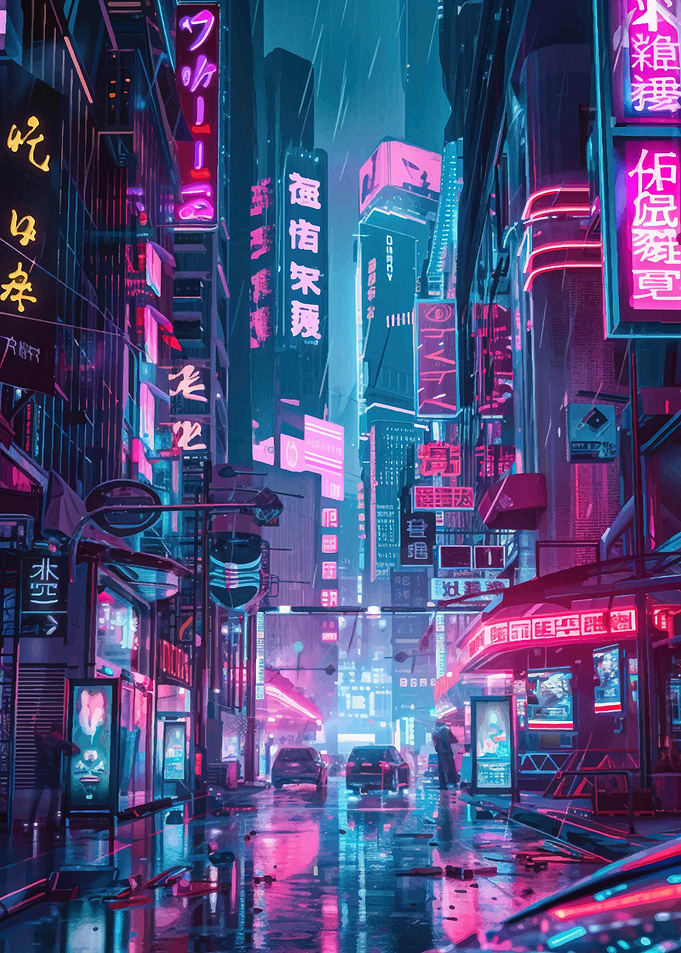 Cyberpunk City Japan