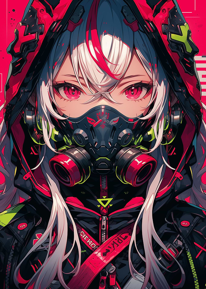 Cyberpunk Anime Girl Mask