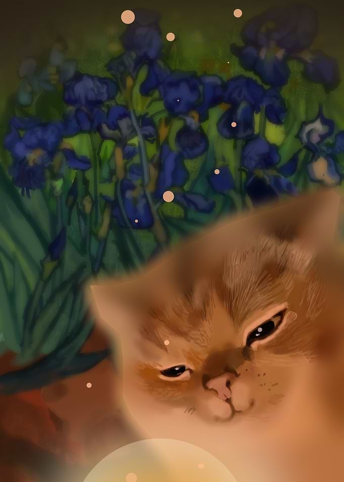 glowing cat