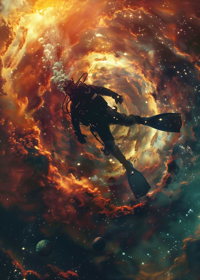 Scuba Diver In Nebula
