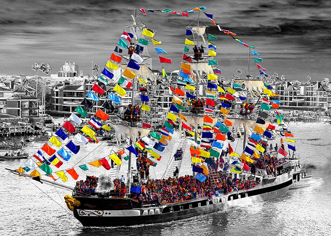 A colorful arrival