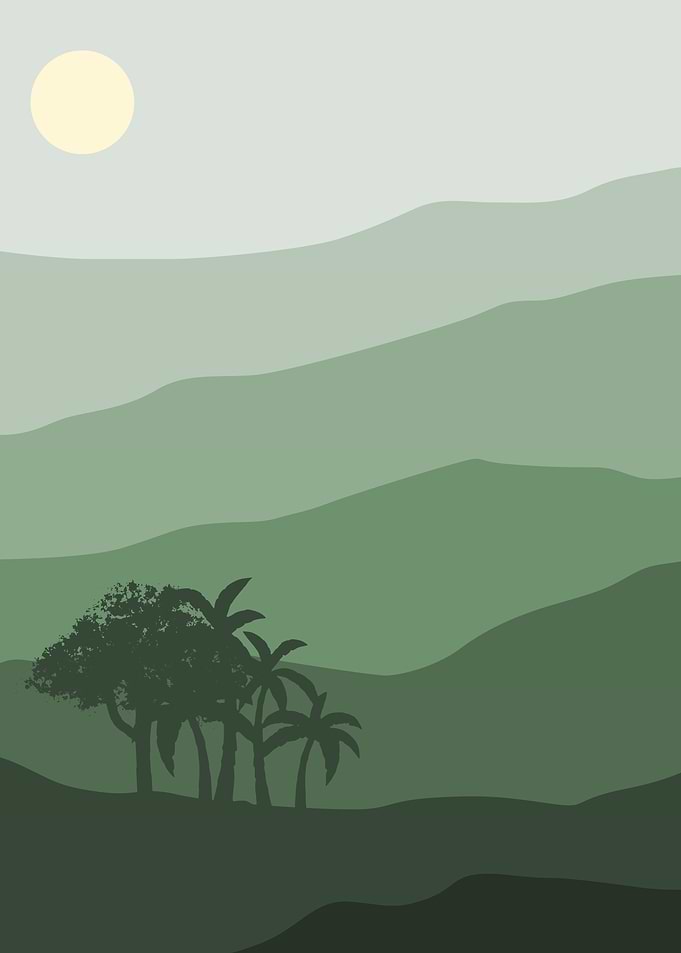 Abstract mountain with Sun