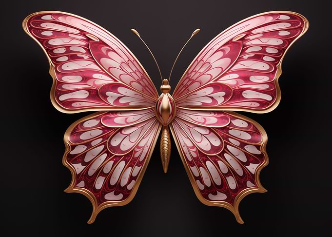 Artificial Pink Butterfly