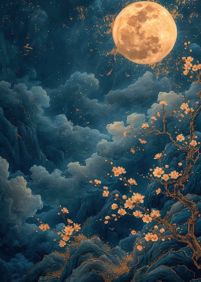 Japanese Moon Ladscape